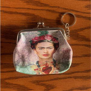 Frida Coin Purse- Green And Pink